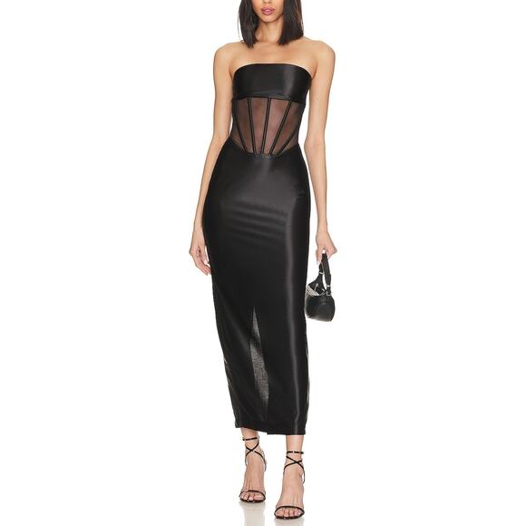 Retrofete Dresses & Skirts - Retrofete Sheer Black Baila Dress Size M